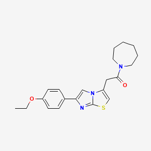 molecular formula C21H25N3O2S B2462445 1-(Azepan-1-yl)-2-(6-(4-ethoxyphenyl)imidazo[2,1-b]thiazol-3-yl)ethanone CAS No. 897462-11-2