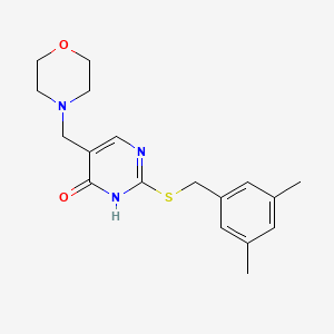 2-{[(3,5-Dimethylphenyl)methyl]sulfanyl}-5-(morpholin-4-ylmethyl)-1,4-dihydropyrimidin-4-one