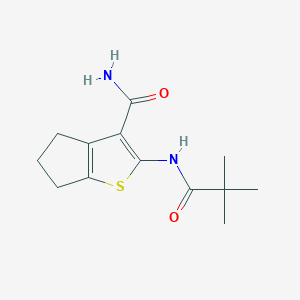 2-[(2,2-dimethylpropanoyl)amino]-5,6-dihydro-4H-cyclopenta[b]thiophene-3-carboxamide