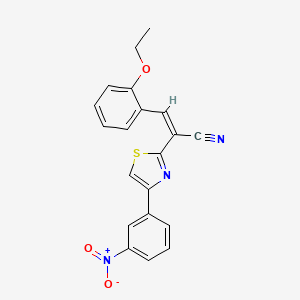 molecular formula C20H15N3O3S B2462458 (Z)-3-(2-ethoxyphenyl)-2-(4-(3-nitrophenyl)thiazol-2-yl)acrylonitrile CAS No. 476669-20-2