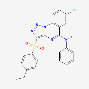 molecular formula C23H18ClN5O2S B2462481 7-chloro-3-[(4-ethylphenyl)sulfonyl]-N-phenyl[1,2,3]triazolo[1,5-a]quinazolin-5-amine CAS No. 893788-32-4
