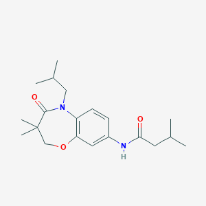 N-(5-isobutyl-3,3-dimethyl-4-oxo-2,3,4,5-tetrahydrobenzo[b][1,4]oxazepin-8-yl)-3-methylbutanamide