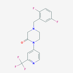 molecular formula C17H14F5N3O B2462511 4-[(2,5-Difluorophenyl)methyl]-1-[2-(trifluoromethyl)pyridin-4-yl]piperazin-2-one CAS No. 2380080-65-7