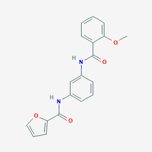 molecular formula C19H16N2O4 B246256 N-(3-(2-methoxybenzamido)phenyl)furan-2-carboxamide 