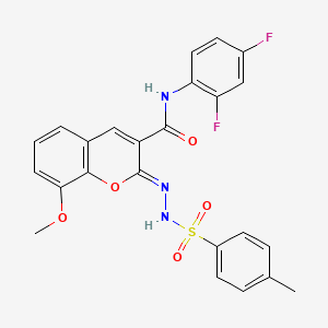 molecular formula C24H19F2N3O5S B2462570 (Z)-N-(2,4-二氟苯基)-8-甲氧基-2-(2-甲苯磺酰腙)-2H-色烯-3-甲酰胺 CAS No. 902298-48-0