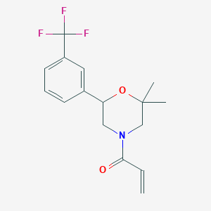 molecular formula C16H18F3NO2 B2462580 1-[2,2-Dimethyl-6-[3-(trifluoromethyl)phenyl]morpholin-4-yl]prop-2-en-1-one CAS No. 2361806-47-3