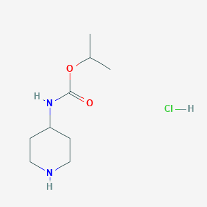 molecular formula C9H19ClN2O2 B2462581 丙-2-基N-哌啶-4-基氨基甲酸酯;盐酸盐 CAS No. 2411292-75-4