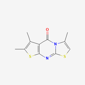 molecular formula C11H10N2OS2 B2462588 3,6,7-trimethyl-5H-thiazolo[3,2-a]thieno[2,3-d]pyrimidin-5-one CAS No. 52881-21-7