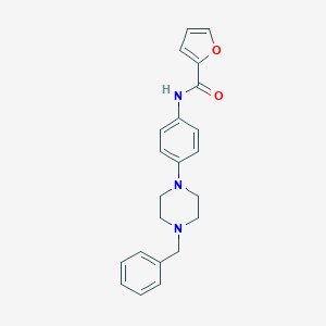 molecular formula C22H23N3O2 B246259 N-[4-(4-benzylpiperazin-1-yl)phenyl]furan-2-carboxamide 