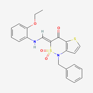 molecular formula C22H20N2O4S2 B2462601 (3Z)-1-苄基-3-{[(2-乙氧苯基)氨基]亚甲基}-1H-噻吩并[3,2-c][1,2]噻嗪-4(3H)-酮 2,2-二氧化物 CAS No. 894672-59-4