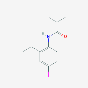 molecular formula C12H16INO B246262 N-(2-ethyl-4-iodophenyl)-2-methylpropanamide 