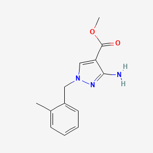 molecular formula C13H15N3O2 B2462636 methyl 3-amino-1-(2-methylbenzyl)-1H-pyrazole-4-carboxylate CAS No. 1856047-20-5