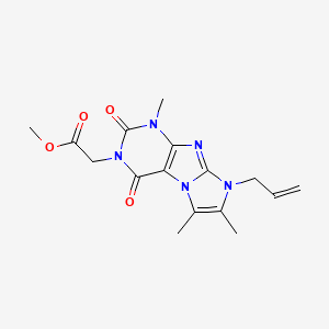 molecular formula C16H19N5O4 B2462641 Methyl 2-(4,7,8-trimethyl-1,3-dioxo-6-prop-2-enylpurino[7,8-a]imidazol-2-yl)acetate CAS No. 878411-67-7