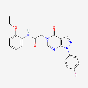 molecular formula C21H18FN5O3 B2462653 N-(2-ethoxyphenyl)-2-(1-(4-fluorophenyl)-4-oxo-1H-pyrazolo[3,4-d]pyrimidin-5(4H)-yl)acetamide CAS No. 852450-50-1