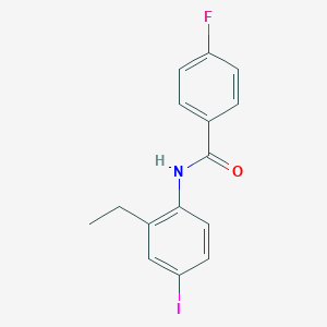molecular formula C15H13FINO B246267 N-(2-ethyl-4-iodophenyl)-4-fluorobenzamide 