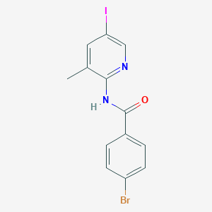 molecular formula C13H10BrIN2O B246269 4-bromo-N-(5-iodo-3-methylpyridin-2-yl)benzamide 