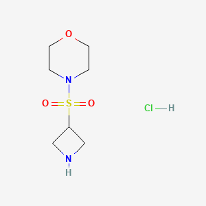 molecular formula C7H15ClN2O3S B2462703 4-(Azetidin-3-ylsulfonyl)morpholine hydrochloride CAS No. 2225141-77-3