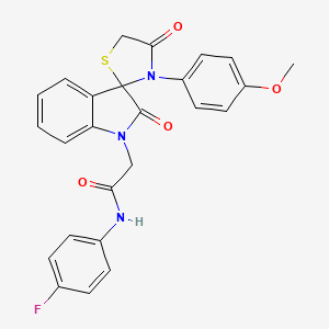 N-(4-fluorophenyl)-2-(3'-(4-methoxyphenyl)-2,4'-dioxospiro[indoline-3,2'-thiazolidin]-1-yl)acetamide