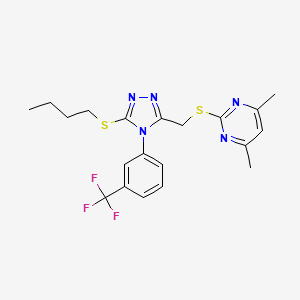 2-[[5-Butylsulfanyl-4-[3-(trifluoromethyl)phenyl]-1,2,4-triazol-3-yl]methylsulfanyl]-4,6-dimethylpyrimidine