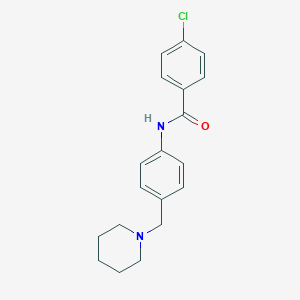molecular formula C19H21ClN2O B246271 4-chloro-N-[4-(piperidin-1-ylmethyl)phenyl]benzamide 