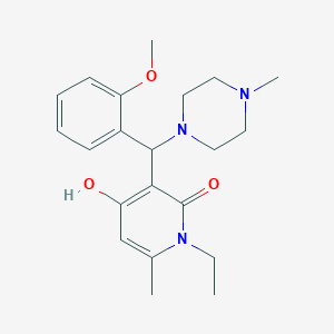 1-ethyl-4-hydroxy-3-((2-methoxyphenyl)(4-methylpiperazin-1-yl)methyl)-6-methylpyridin-2(1H)-one