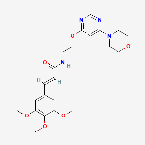 (E)-N-(2-((6-morpholinopyrimidin-4-yl)oxy)ethyl)-3-(3,4,5-trimethoxyphenyl)acrylamide
