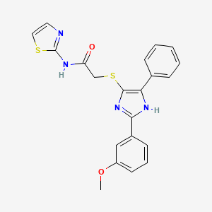 2-((2-(3-methoxyphenyl)-5-phenyl-1H-imidazol-4-yl)thio)-N-(thiazol-2-yl)acetamide