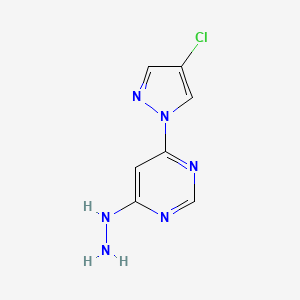 [6-(4-Chloropyrazol-1-yl)pyrimidin-4-yl]hydrazine