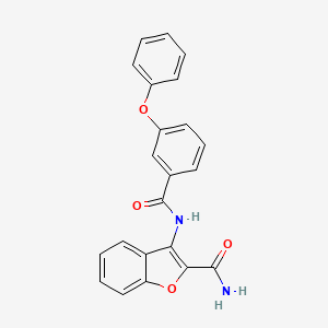molecular formula C22H16N2O4 B2462730 3-(3-Phenoxybenzamido)benzofuran-2-carboxamide CAS No. 477511-44-7