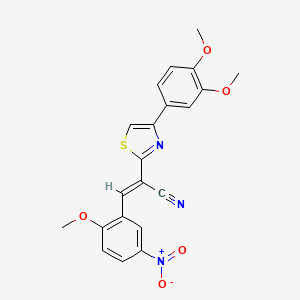 (E)-2-(4-(3,4-dimethoxyphenyl)thiazol-2-yl)-3-(2-methoxy-5-nitrophenyl)acrylonitrile