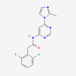 2-(2-chloro-6-fluorophenyl)-N-(6-(2-methyl-1H-imidazol-1-yl)pyrimidin-4-yl)acetamide