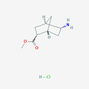 molecular formula C9H16ClNO2 B2462743 Methyl (1R,2R,4R,5R)-5-aminobicyclo[2.2.1]heptane-2-carboxylate;hydrochloride CAS No. 2247103-21-3