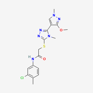 B2462746 N-(3-chloro-4-methylphenyl)-2-((5-(3-methoxy-1-methyl-1H-pyrazol-4-yl)-4-methyl-4H-1,2,4-triazol-3-yl)thio)acetamide CAS No. 1014092-53-5