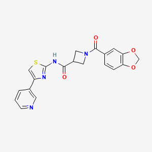 1-(benzo[d][1,3]dioxole-5-carbonyl)-N-(4-(pyridin-3-yl)thiazol-2-yl)azetidine-3-carboxamide