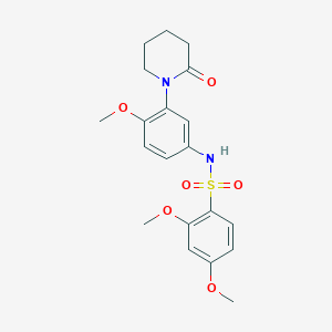 molecular formula C20H24N2O6S B2462778 2,4-dimethoxy-N-(4-methoxy-3-(2-oxopiperidin-1-yl)phenyl)benzenesulfonamide CAS No. 941983-39-7