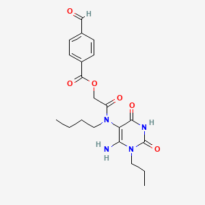 molecular formula C21H26N4O6 B2462788 [2-[(6-Amino-2,4-dioxo-1-propylpyrimidin-5-yl)-butylamino]-2-oxoethyl] 4-formylbenzoate CAS No. 848580-77-8