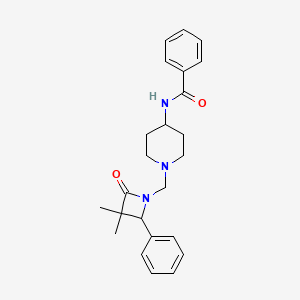 N-{1-[(3,3-dimethyl-2-oxo-4-phenylazetidin-1-yl)methyl]piperidin-4-yl}benzamide