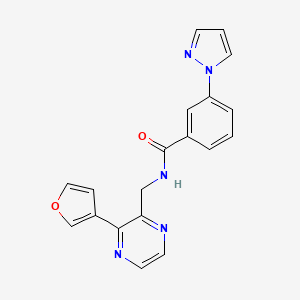 N-((3-(furan-3-yl)pyrazin-2-yl)methyl)-3-(1H-pyrazol-1-yl)benzamide