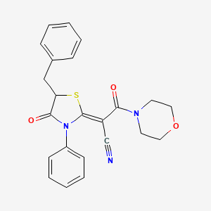 (Z)-2-(5-benzyl-4-oxo-3-phenylthiazolidin-2-ylidene)-3-morpholino-3-oxopropanenitrile