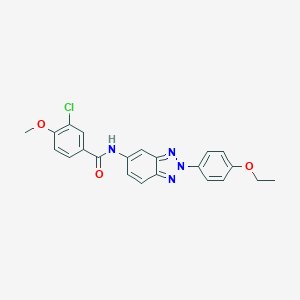 molecular formula C22H19ClN4O3 B246282 3-chloro-N-[2-(4-ethoxyphenyl)-2H-1,2,3-benzotriazol-5-yl]-4-methoxybenzamide 