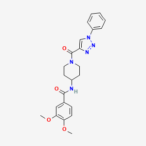 3,4-dimethoxy-N-(1-(1-phenyl-1H-1,2,3-triazole-4-carbonyl)piperidin-4-yl)benzamide