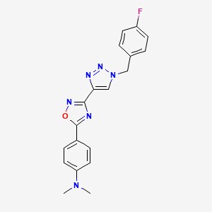 molecular formula C19H17FN6O B2462833 (4-{3-[1-(4-fluorobenzyl)-1H-1,2,3-triazol-4-yl]-1,2,4-oxadiazol-5-yl}phenyl)dimethylamine CAS No. 1251573-27-9