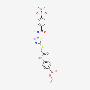Ethyl 4-[({[5-({[4-(dimethylsulfamoyl)phenyl]carbonyl}amino)-1,3,4-thiadiazol-2-yl]sulfanyl}acetyl)amino]benzoate