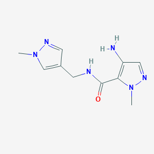 molecular formula C10H14N6O B2462852 4-amino-1-methyl-N-[(1-methyl-1H-pyrazol-4-yl)methyl]-1H-pyrazole-5-carboxamide CAS No. 1001500-40-8