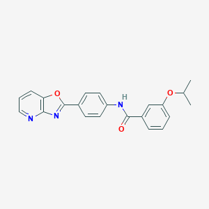 molecular formula C22H19N3O3 B246286 3-isopropoxy-N-(4-[1,3]oxazolo[4,5-b]pyridin-2-ylphenyl)benzamide 