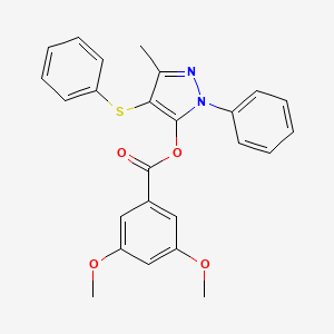 3-methyl-1-phenyl-4-(phenylthio)-1H-pyrazol-5-yl 3,5-dimethoxybenzoate