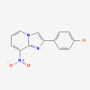 molecular formula C13H8BrN3O2 B2462862 2-(4-ブロモフェニル)-8-ニトロイミダゾ[1,2-a]ピリジン CAS No. 866051-28-7