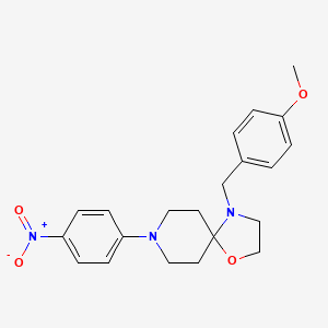 molecular formula C21H25N3O4 B2462863 4-(4-Methoxybenzyl)-8-(4-nitrophenyl)-1-oxa-4,8-diazaspiro[4.5]decane CAS No. 303151-64-6