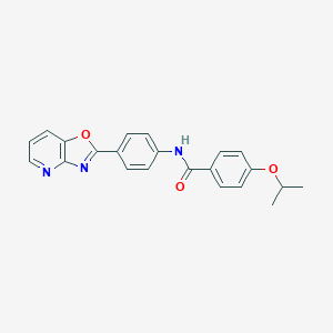 molecular formula C22H19N3O3 B246287 4-isopropoxy-N-(4-[1,3]oxazolo[4,5-b]pyridin-2-ylphenyl)benzamide 