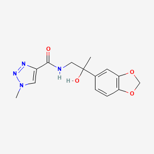 N-(2-(benzo[d][1,3]dioxol-5-yl)-2-hydroxypropyl)-1-methyl-1H-1,2,3-triazole-4-carboxamide